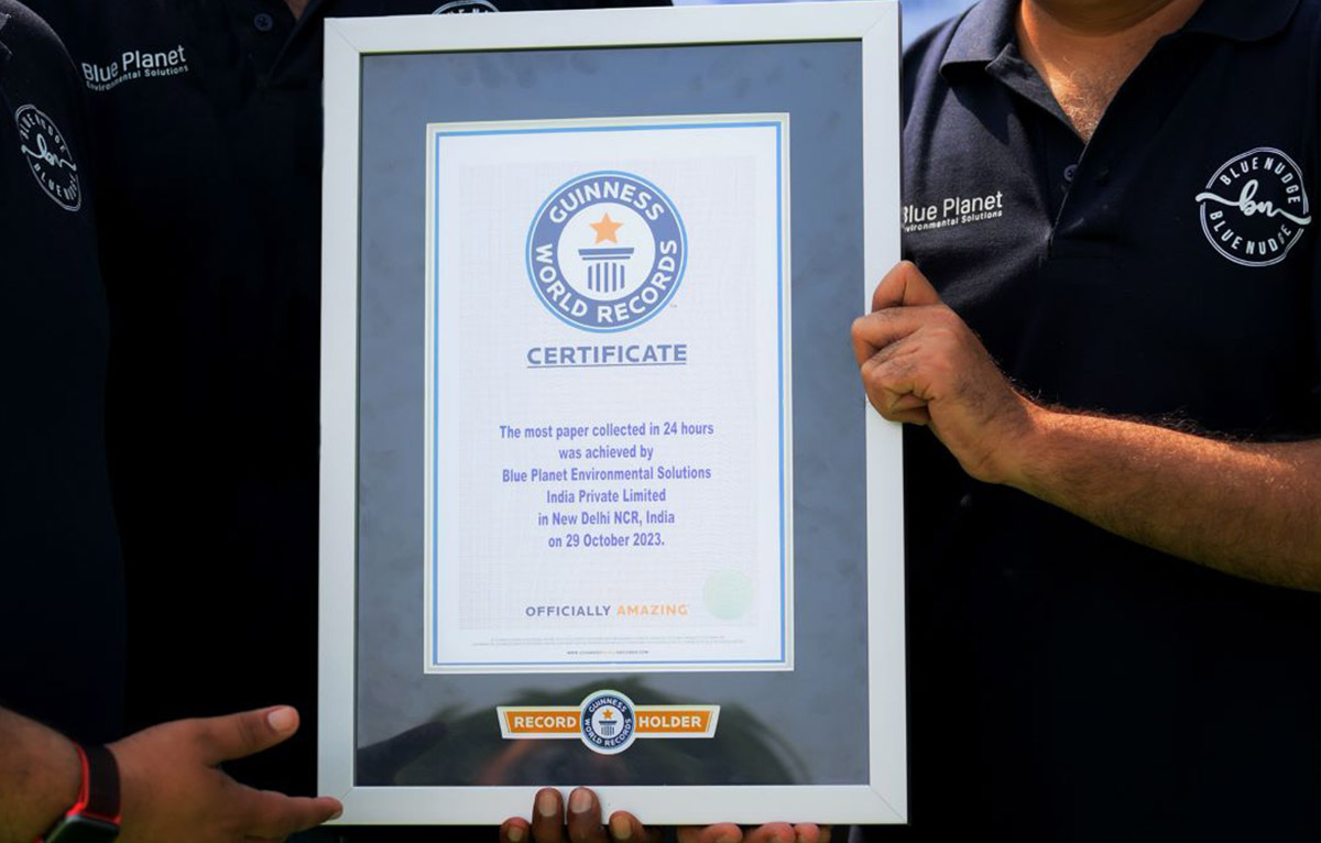 Close up of the Award from Guinness World Records
